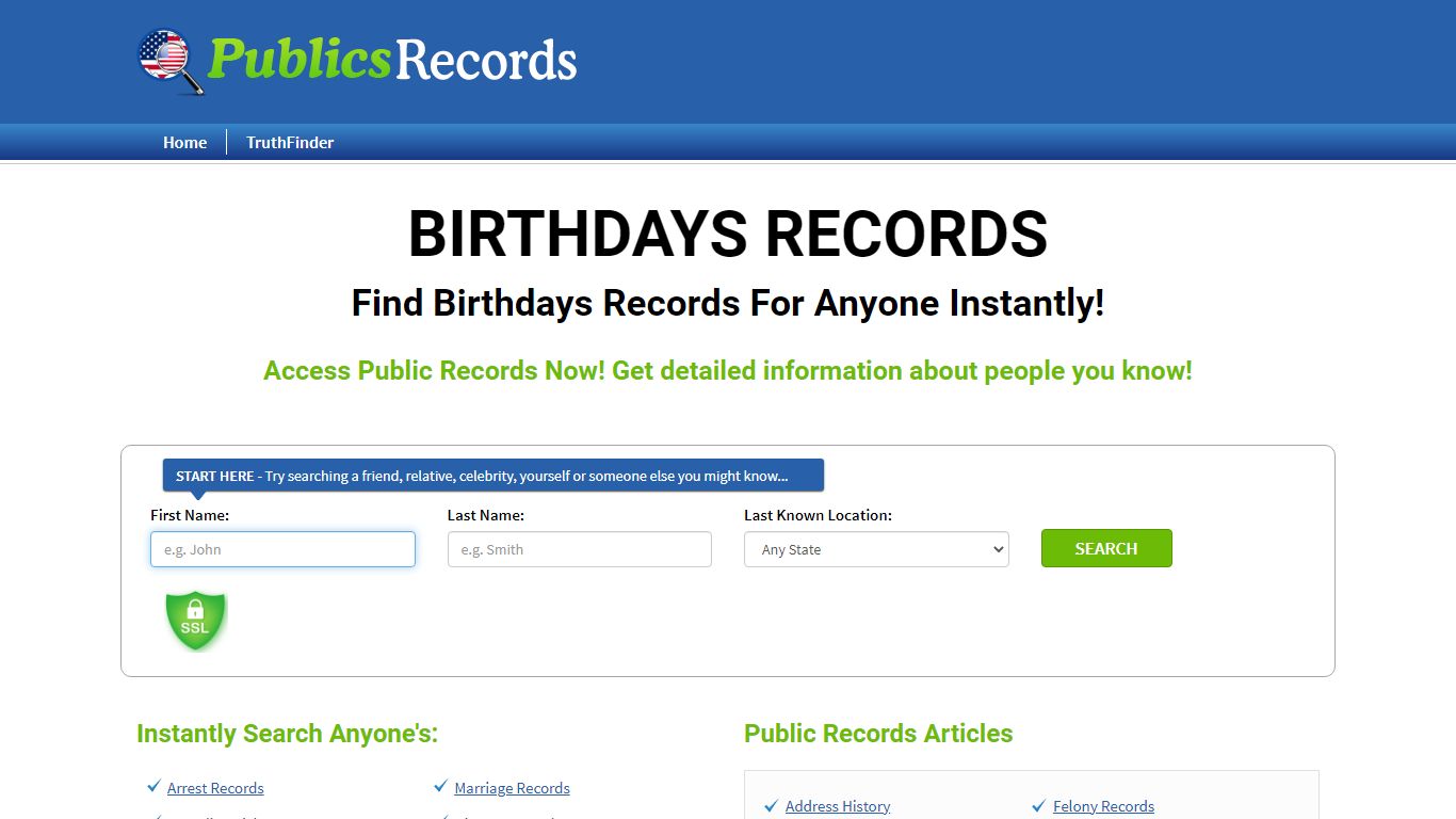 Search for Birthdays Records